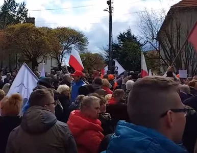 Miniatura: Protest przeciwników obowiązkowych...