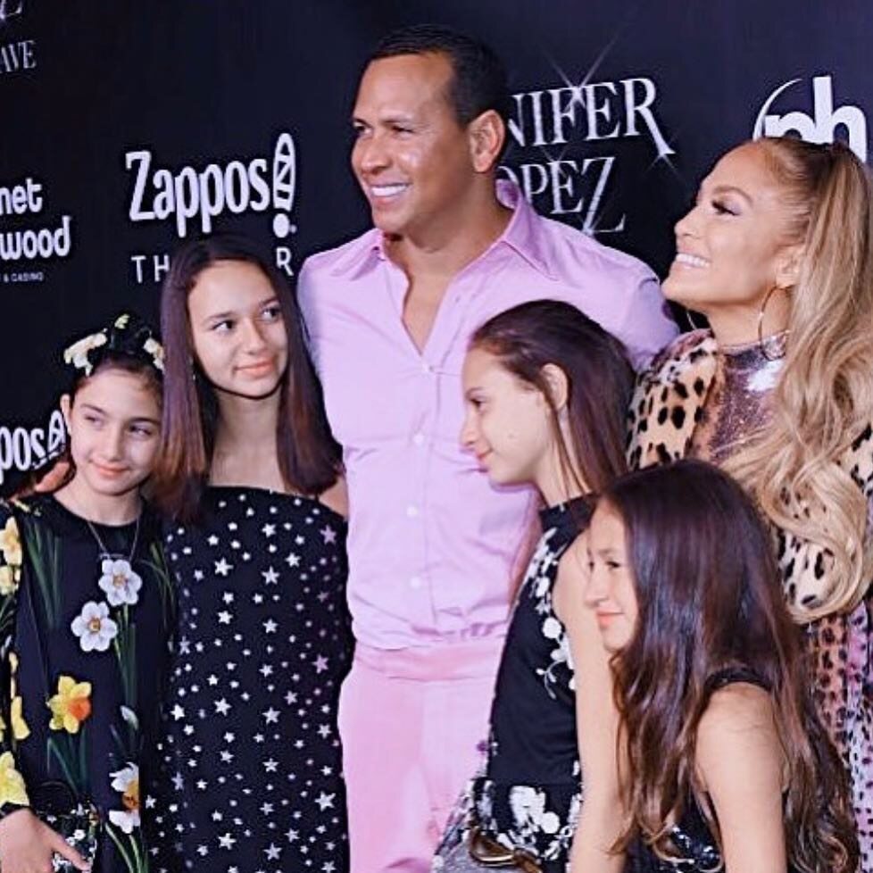 Jennifer Lopez i Alex Rodriguez  wraz z dziećmi 