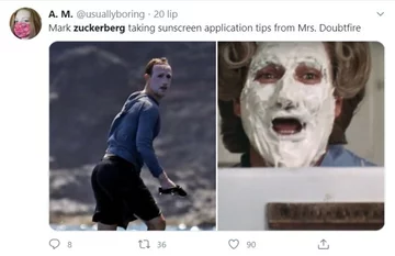 Mark Zuckerberg jako surfer i mem 
