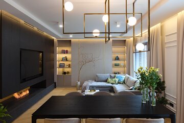 Salon w&nbsp;eleganckim apartamencie, projekt Barbara Jasicka