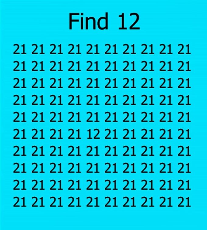 Znajdź liczbę 12