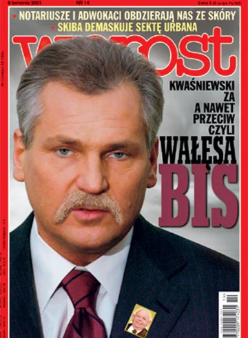 Okładka tygodnika Wprost nr 14/2003 (1062)