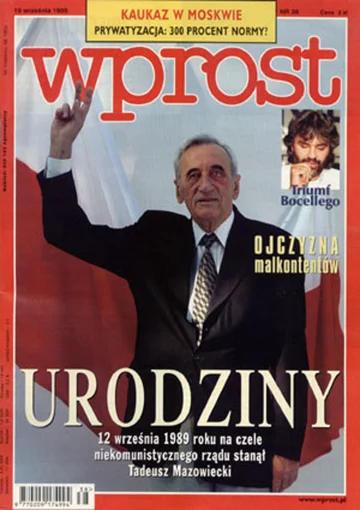 Okładka tygodnika Wprost nr 38/1999 (877)