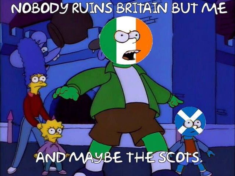 Irlandzki mem brexitowy. Irlandczycy i Szkoci "źli" na Wielką Brytanię, że niszczy się sama, bez ich pomocy 