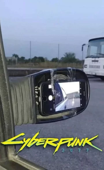 Mem zainspirowany grą Cyberpunk 2077 