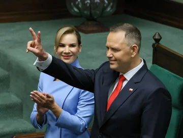 Karol Nawrocki z żoną 