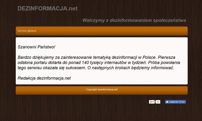 Strona internetowa dezinformacja.net