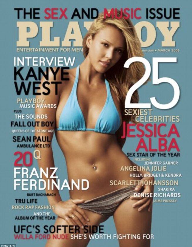 Okładka magazynu "Playboy" - marzec 2006 rok Aktorka Jessica Alba na okładce "Playboya".