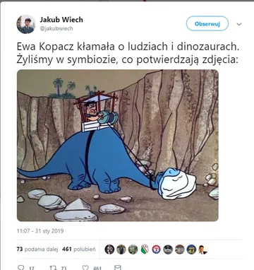 Ewa Kopacz i dinozaury. Internauci reagują 