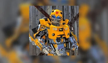 Peter Kokis w stroju robota 