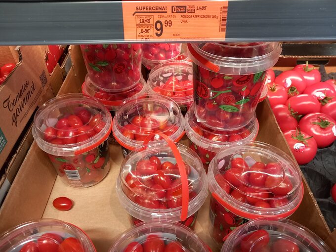 Ceny pomidorów papryczkowych w markecie