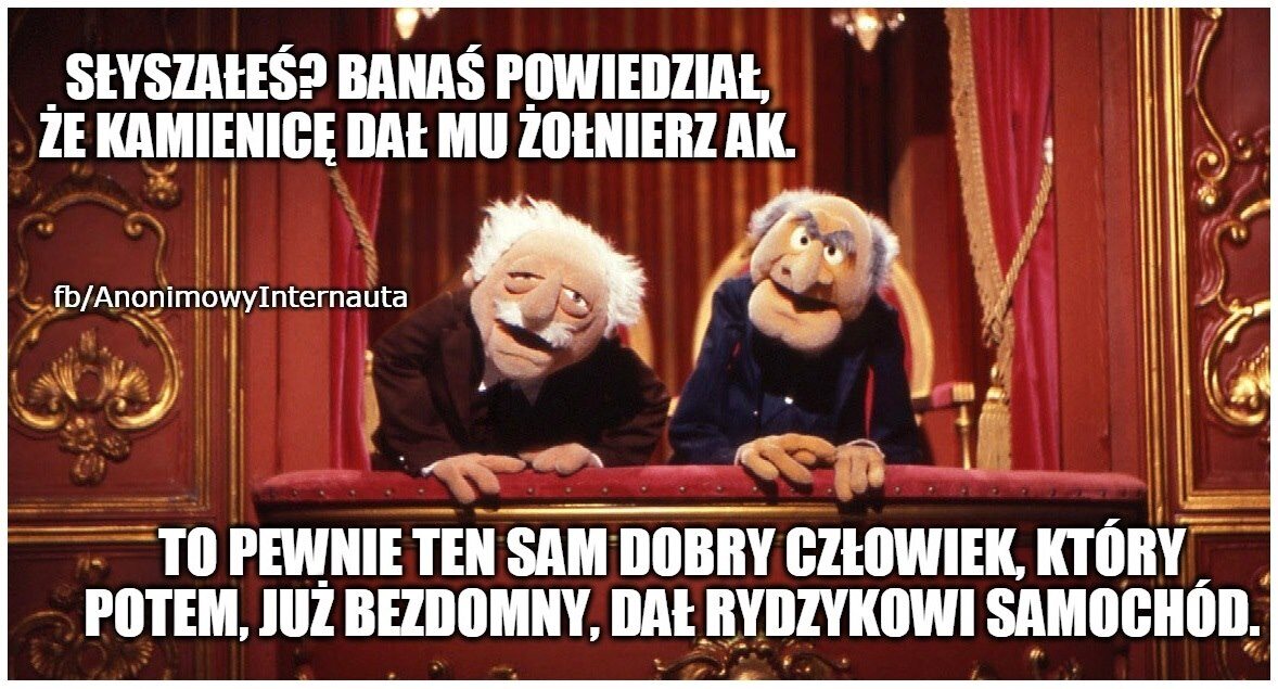 Mem nawiązujący do sprawy z Marianem Banasiem 