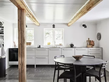 Stalowa kuchnia lakierowana na biało 