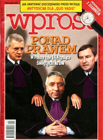 Okładka tygodnika Wprost nr 44/2001 (988)