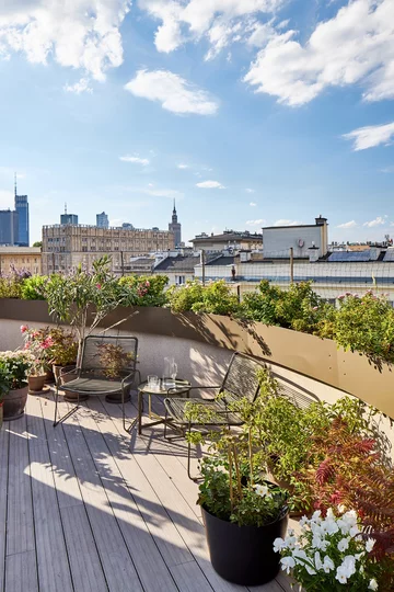 Apartament z tarasem na dachu, projekt Joanna Kuczyńska 