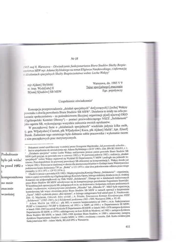 Dokument opublikowany przez Lecha Wałęsę 9 stycznia 2018 roku 