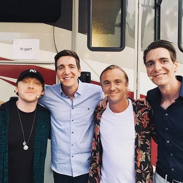 Rupert Grint, Oliver Phelps, Tom Felton i James Phelps 