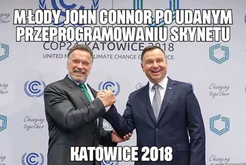 Mem po spotkaniu Andrzeja Dudy z Arnoldem Schwarzeneggerem 