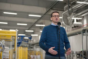 Premier Mateusz Morawiecki w zakładzie Mlekovity 