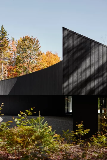 Leśny azyl miłośników sztuki, projekt Studio Jean Verville architectes v2com, 1010-16, Studio Jean Verville