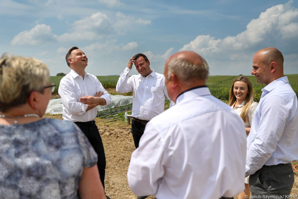 Andrzej Duda z wizytą w gospodarstwie państwa Bardowskich w Uniejowicach 