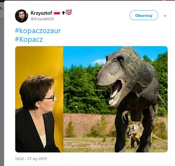 Ewa Kopacz i dinozaury. Internauci reagują 