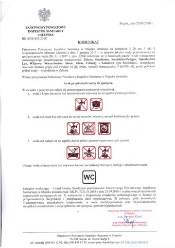 Zakaz spożywania wody