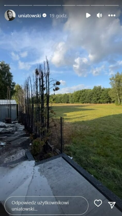 Zniszczony przez pożar dom Sławomira Uniatowskiego 