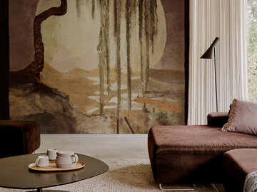 Wielkofomatowa tapeta w salonie 