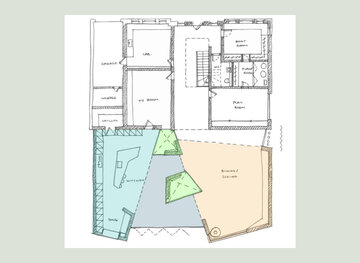 Minimalistyczne wnętrza z&nbsp;retro akcentami,plan rozbudowy, projekt XUL Architecture