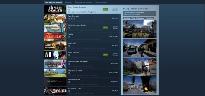 Drug Dealer Simulator w rankingach Steam dzień od premiery