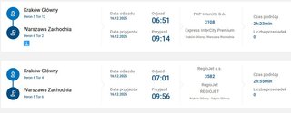 Pociągi Intercity i RegioJet po zmianie rozkładu w grudniu