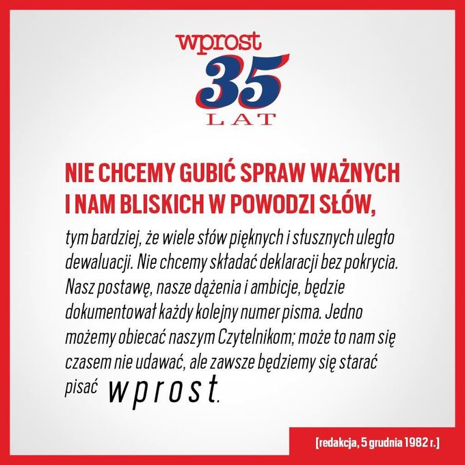 Credo dziennikarzy tygodnika "Wprost"