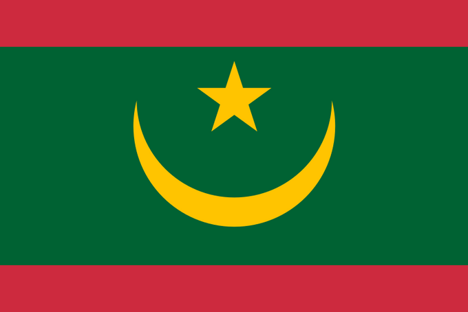 Flaga Mauretanii obowiązująca od 15 sierpnia 2017 roku