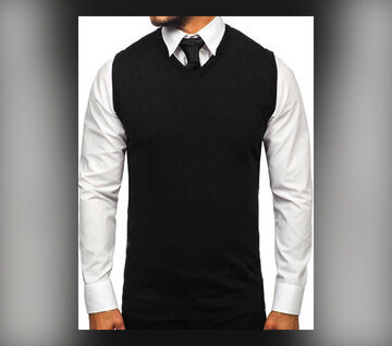 Sweter męski bez rękaw&oacute;w czarny