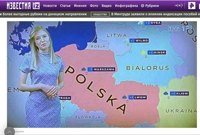 Zrzut ekranu z rosyjskiego portalu informacyjnego „Izwestija”