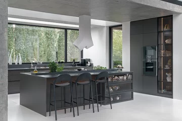 Ciemna kuchnia marki ZAJC, dom w Gdyni 