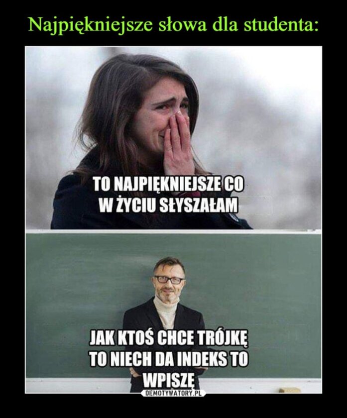 Mem związany z sesją na studiach 