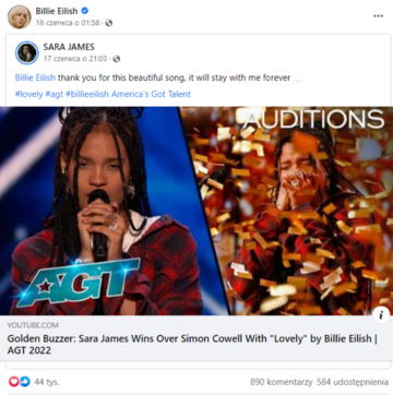 Billie Eilish udostępniła nagranie z&nbsp;występem Sary James