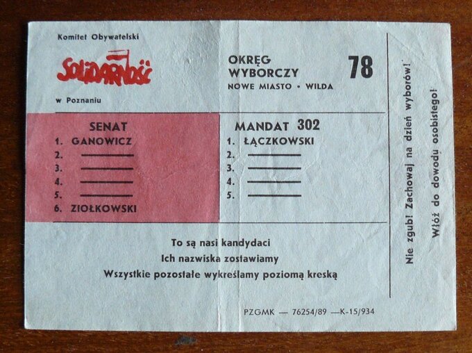 Ulotka wyborcza „Solidarności”