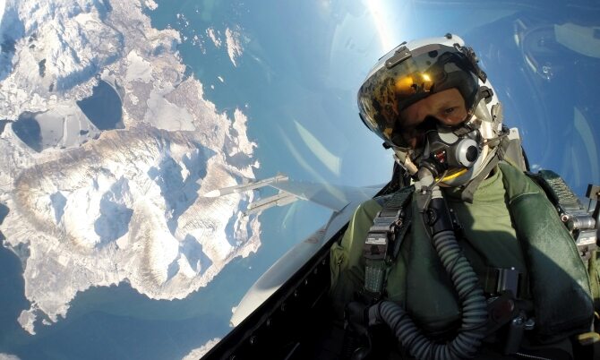 "selfie" pilota odrzutowca