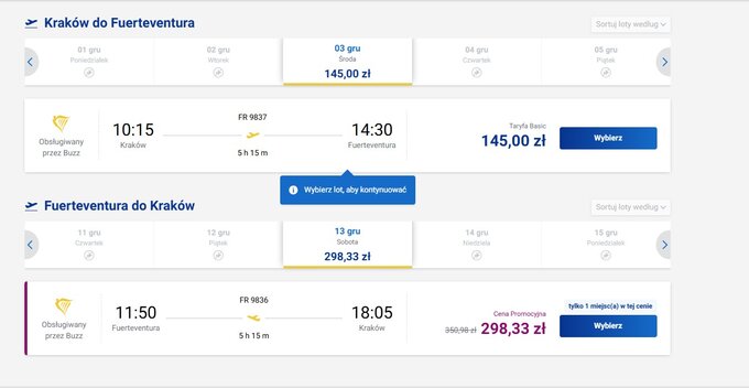 Tanie loty z Krakowa