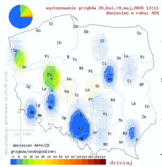 Mapa grzyb&oacute;w