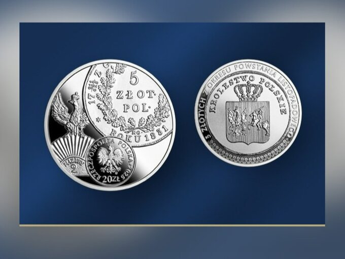 Pięć złotych z okresu powstania listopadowego