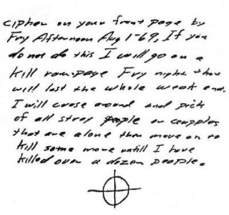 List, który Zodiak wysłał do „Vallejo Times-Herald” 31 lipca 1969 roku 