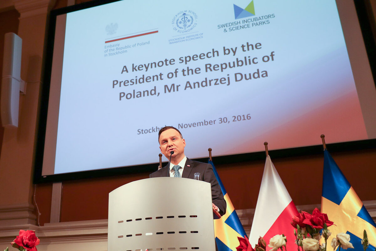 Andrzej Duda na inauguracji seminarium "Innovation: a key to future growth. Polish and Swedish experiences" 