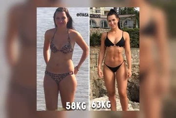 Zdjęcia przed i po zmianie wagi 