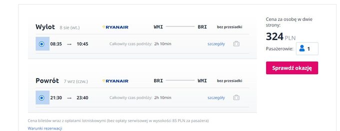 Promocyjne loty na Bari z Ryanair