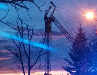Miniatura: Żuraw spadł na dach szkoły w Wieliczce....