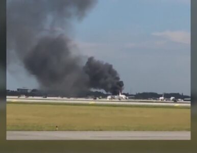 Miniatura: Samolot zapalił się podczas kołowania....